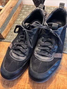 rag & bone Men’s Black Mesh and Leather Sneakers with Gray Accent